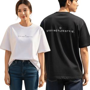 20수 고중량 순면 반팔티 DT 오버핏 빅사이즈 두꺼운 남성 여성 면티 남자 라운드 반팔 면 티셔츠 MY48