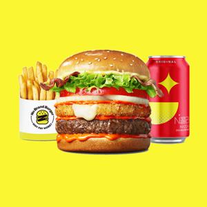 (노브랜드버거) 모짜 치폴레 베이컨 버거세트