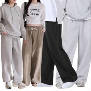 여성 트레이닝팬츠 M~4XL 탄탄 이중지/나일론 원단 조거 카고 와이드 츄리닝 밴딩 빅사이즈