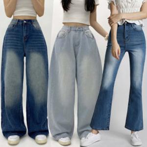 신상 여성 와이드 청바지 데님팬츠 (키별선택) 부츠컷 워싱 일자 배기 통바지 키작은녀 롱다리