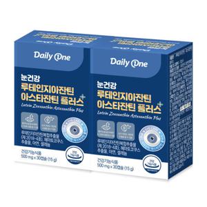 데일리원 눈건강 루테인 지아잔틴 아스타잔틴 플러스 영양제 500mg X 30캡슐 2통