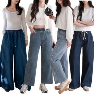 (특가) 랄라모션 봄신상 데님팬츠 18900원~ /밴딩/와이드/청바지/진청/데님바지/배기