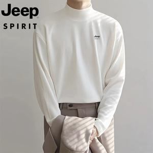 지프 JEEP SPIRIT 남성 폴라폴리스 폴라폴리스 기모 이너 반폴라 솔리드 긴팔 티셔츠