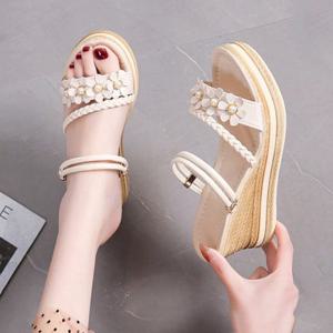 여성 샌들 패션 통굽 웨지 슬리퍼 가보시