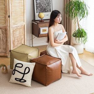 다용도 PU가죽 수납 스툴 1인용 빈백 소파 압축팩