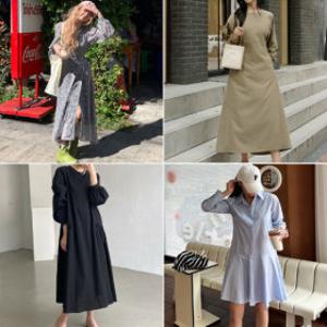 배꼽 빅사이즈여성의류 봄가을 신상 원피스 44-120