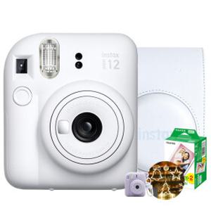 인스탁스 미니12/즉석 카메라 화이트+케이스+필름20장+크리스마스 전구+미니어처 키링(미니12)