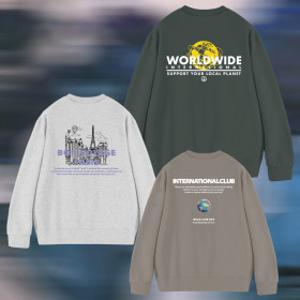 M~3XL 남녀공용 오버핏 맨투맨 프린팅 긴팔 특양 티셔츠 남자 여자 커플 단체티 무지 티