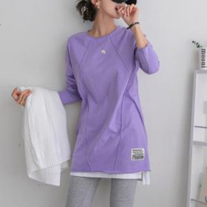 (55~100) 사선 핀턱 디테일 루즈핏 롱티셔츠 KO11-T-36