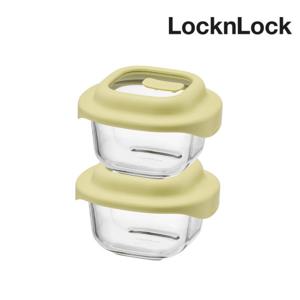 바로한끼 간편조리 용기 500ml+500ml 이유식 냉동밥 보관용기 전자레인지 내열 유리 TOP_LNG481s2