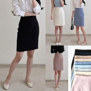 (S-XL숏/미들/롱 3단 기장) 여성 H라인 스커트 정장 치마 스판 오피스룩 하객룩 빅사이즈 9컬러
