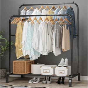 KJP 조립식철제 스탠드 행거 튼튼한 시스템 바지걸이 옷걸이 스탠딩 매장용 이동식2단