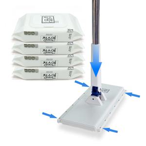 이지클립 원터치 바로 밀대 대형 톡톡밀대+물걸레청소포 4팩