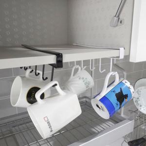 싱크대 도어 걸이 6구/문걸이/주방/컵/조리/도구/후크/고리/도어훅/다용도/철제/붙박이/소품/정리/행거