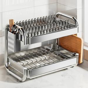 프리미엄 풀스텐 식기건조대 튼튼한 다기능 주방 그릇정리대