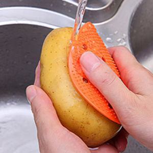 실리콘 아채 수세미 감자 무 우엉 당근 세척솔 1+1