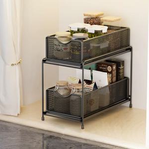 대형 2단 슬라이딩 메쉬 주방선반 싱크대건조대