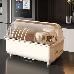 투명 뚜껑 가정용 식기 건조대 주방 다용도