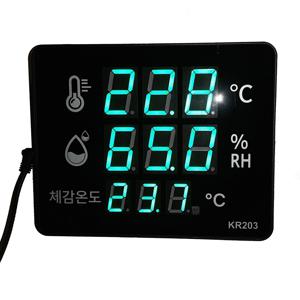 KR-203 신형 국산 온습도계/체감온도와 현재온도 동시표시/탁상 벽걸이 겸용/디지털