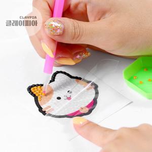 동물 보석십자수 핸드폰톡 만들기 diy 키트 12개세트 랜덤배송