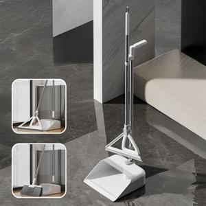 1+1선택가능 슬림핏 접이식 스탠딩 실리콘 빗자루 쓰레받기 세트