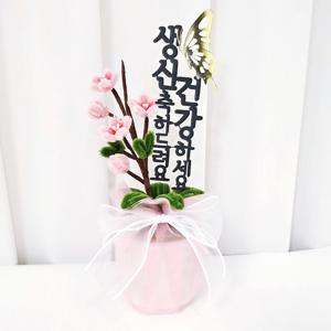 모루꽃 토퍼 미니 화분 꽃 생신 축하 축개업 집들이 선물 사무실 거실 실내 인테리어 모루 꽃다발