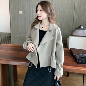 여성 트렌치 숏자켓 스트링 봄 가을 데일리 아우터