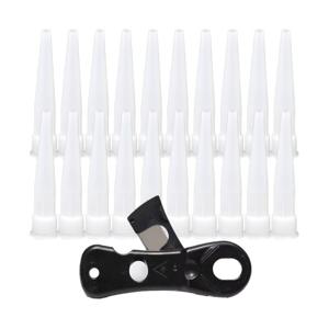 실리콘 일반노즐 20P + 노즐 커터기 세트 구찌 꼬다리 마개 캡 코킹 마감 작업