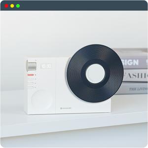 사운드룩 포터블 LP판 AUX SD카드 시계 여행용 블루투스 미니 스피커