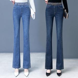 여성 부츠컷 청바지 하이웨스트 슬림핏 청바지 여성 봄가을 스판 밴딩 청바지 나팔바지JYC-216