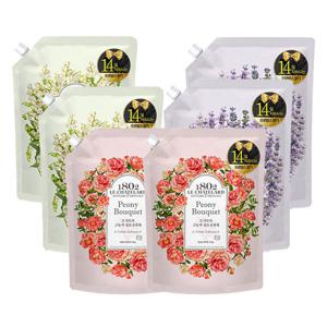 르샤트라 섬유유연제 3종 1.6L 6개 (피오니/라벤더/뮤게부케)