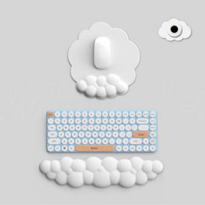 구름 손목보호 마우스패드 키보드 컵 받침대 3종 세트