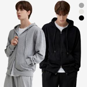 투웨이/후드집업/무지/기본/남자/봄/가을/오버핏/집업