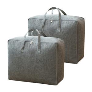 (재고정리특가) 1+1 마켓플랜 다용도 패브릭 대용량 이불정리가방 2P 세트 / 이불 수납 이불정리