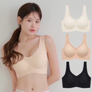 노와이어 심리스 브라탑 3종세트 일체형패드 맑음