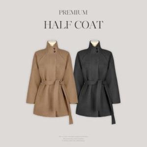 (신세계센텀점)고급미/벨트세트 앤느 하이넥 벨티드 하프코트 P000CRQE