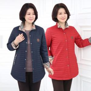 엄마옷 체크배색 3온스 패딩 점퍼 515FGH692 마담/중년여성/빅사이즈/50대/60대