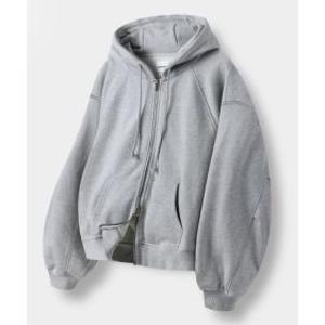 디미트리 블랙 DIMITRI BLACK 크롭선택 ASI 포시즌 에센셜 후드 집업_스웻 멜란지