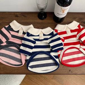 (강아지 봄옷 특가) 딩동펫 강아지옷 앤유 스트라이프 카라 티셔츠