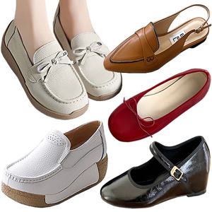 여성 단화 로퍼 플랫슈즈 메리제인 슈즈 슬링백 통굽 슬립온 모카신 플랫 드라이빙 가죽 리본 모노에이드