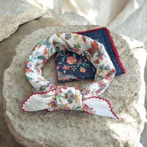 아트플라워 레이스 손수건 2장 한세트 손수건 스카프 간절기 면 핀코트 여성 여자 선물