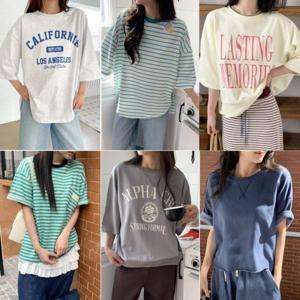 (특가) 랄라모션 여성 반팔티셔츠/신상 /맨투맨/기본티/민소매/나시/반팔티/긴팔/루즈핏/데일리룩/빅사이즈