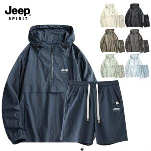 특가 지프 JEEP SPIRIT 정품 남녀공용 후드자켓 UV차단99% 쿨링바람막이 반바지 세트 T92 T95