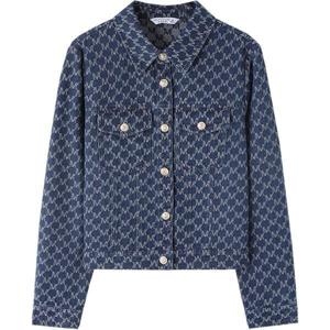 SUTA 여성 청자켓 심플 터틀넥 기질 통근 루즈핏 쇼트 데님 코트