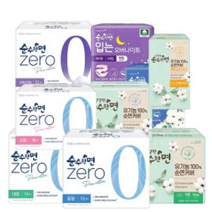 순수한면 제로 생리대  팬티라이너 입는 오버나이트  좋은느낌 화이트 유기농
