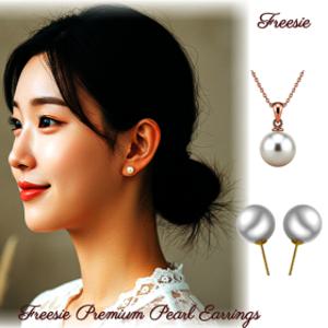 freesie 14k 오스트리아 스왈 진주 귀걸이 6mm/8mm 인기사이즈 고급실리콘클러치 증정