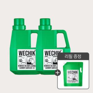 WECHIK 99.999% 세균 박멸 살균 소독 실내건조 섬유유연제 2.3L 2개 + 섬유유연제 리필 증정