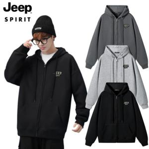 Jeep Spirit 오버사이즈 지퍼 후드 카디 맨투맨 남성 캐주얼 데일리웨어