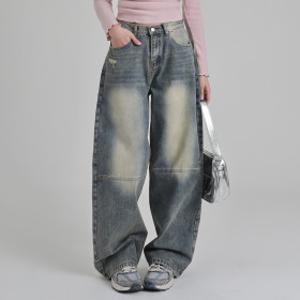 수비진 찢어진청바지 빈티지 와이드진 5컬러 여성청바지 핏 좋은 청바지