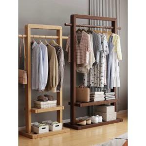 원목 유럽풍 행거 거실 코트랙 다용도 침실 이동식 체리우드 바구니 옷걸이 스탠드 인테리어